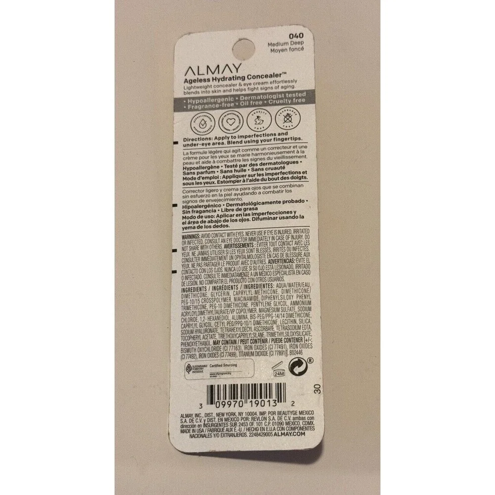Almay Ageless Hydrating Concealer 040 Medium 0.37 oz